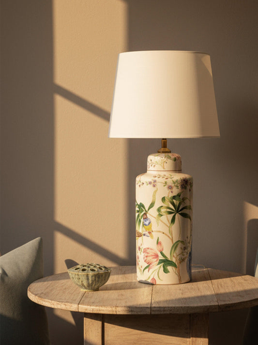 Anibe Lifestyle - Li-Na Bordslampa Ceramic Vit Skärm 63cm
