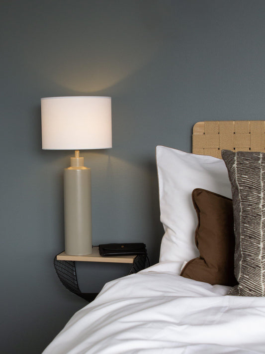 Anibe Lifestyle - Solo Bordslampa Matt Beige Vit Skärm IP20 57cm