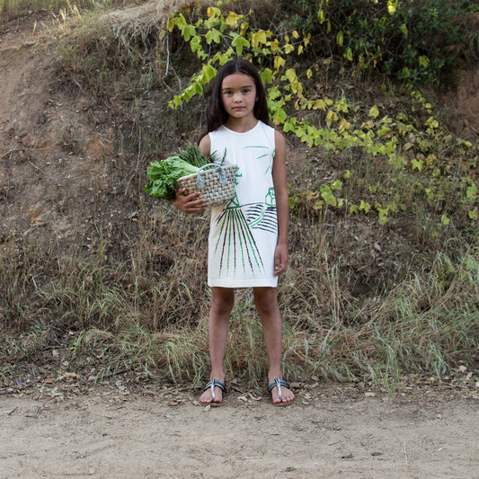 Off-White T-Shirt Dress with Wind Mill-1