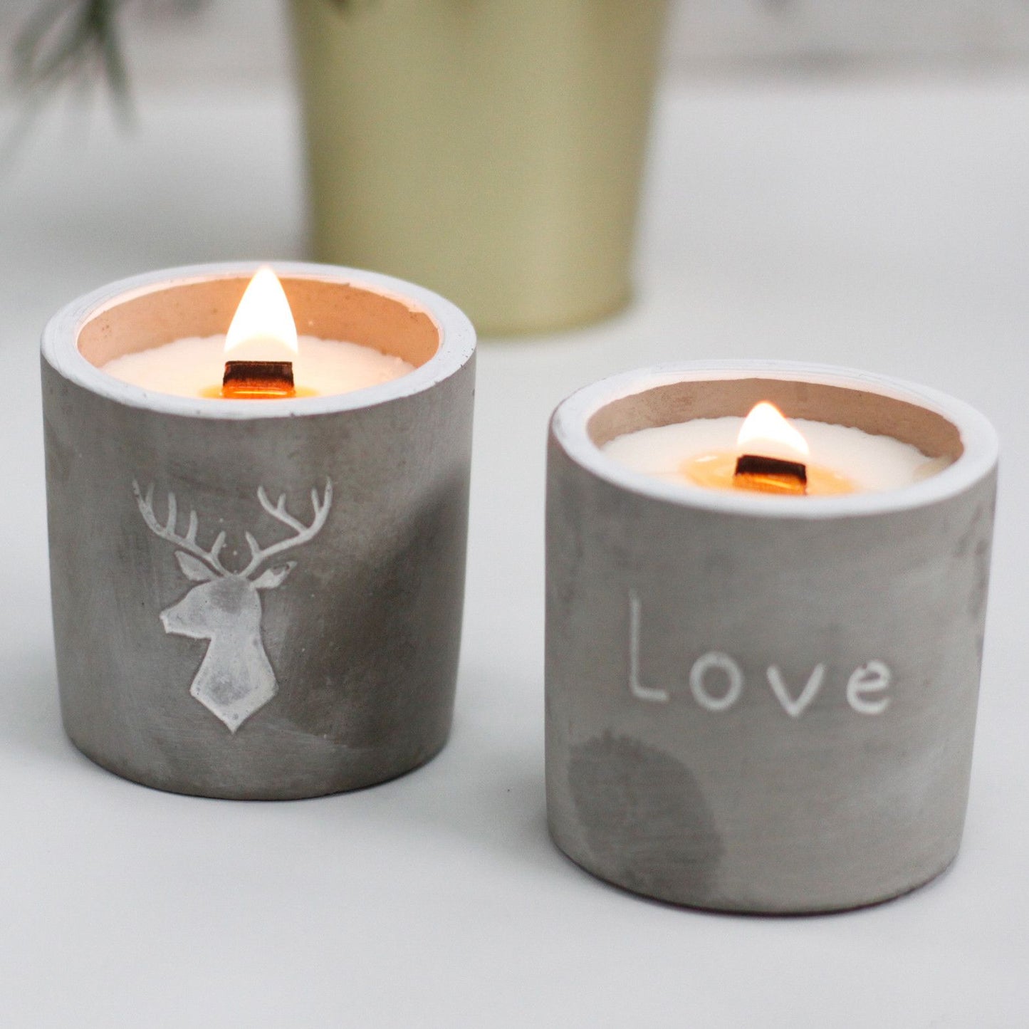 Doftljus i betong – Stag Head – Whiskey & Woodsmoke