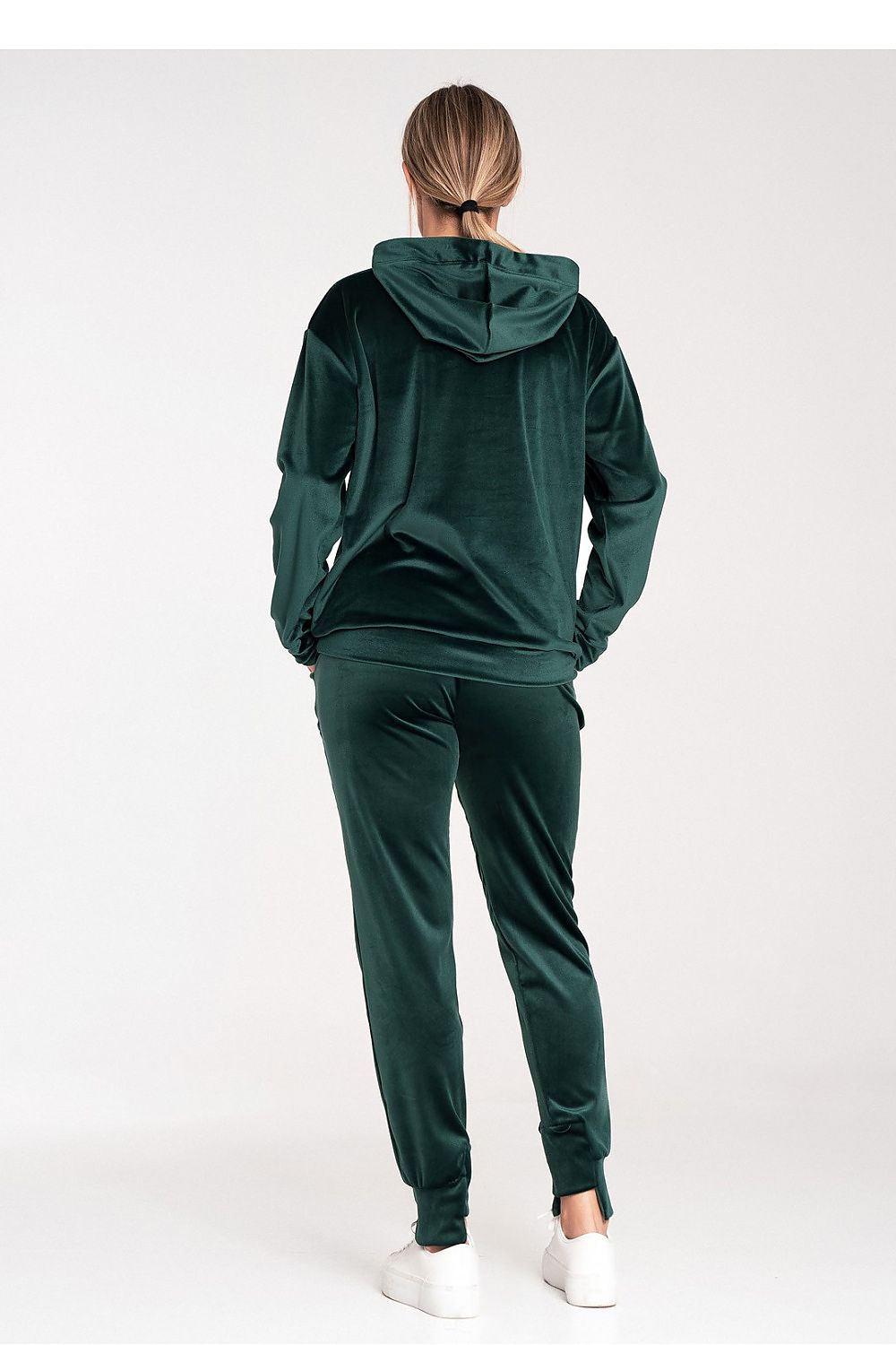Anibe Lifestyle - Mjukisbyxor i velour med fickor och asymmetrisk mudd