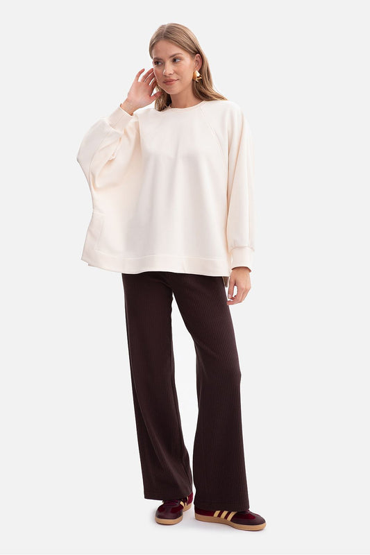 Anibe Lifestyle - Oversized sweatshirt med raglanärmar och sidoslitsar