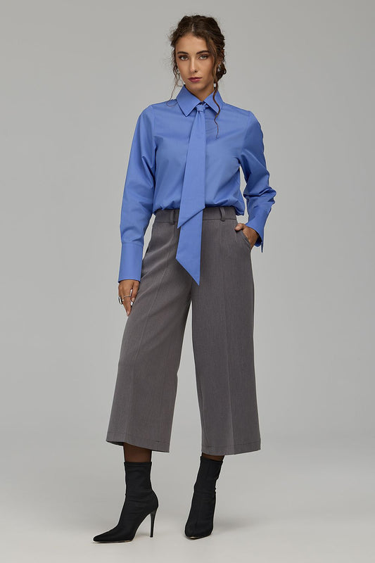 Anibe Lifestyle - Byxor med high-waist och wide leg i cropped modell