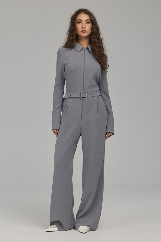 Anibe Lifestyle - Jumpsuit med krage och skärp