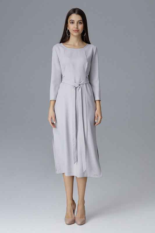 Anibe Lifestyle - Klänning med trekvartsärmar och sidoslitsar