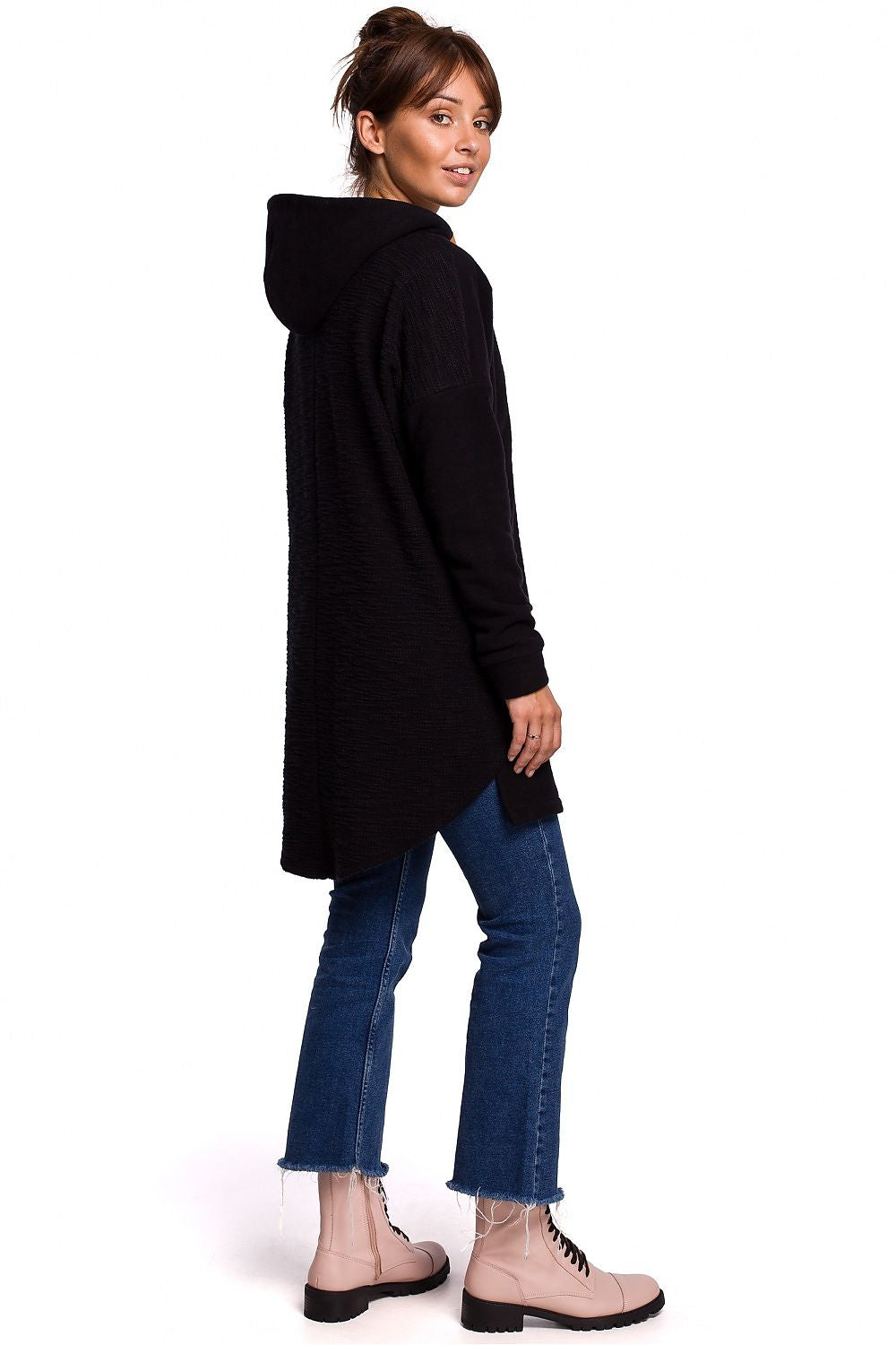 Anibe Lifestyle - Lång sweatshirt med luva och hög krage