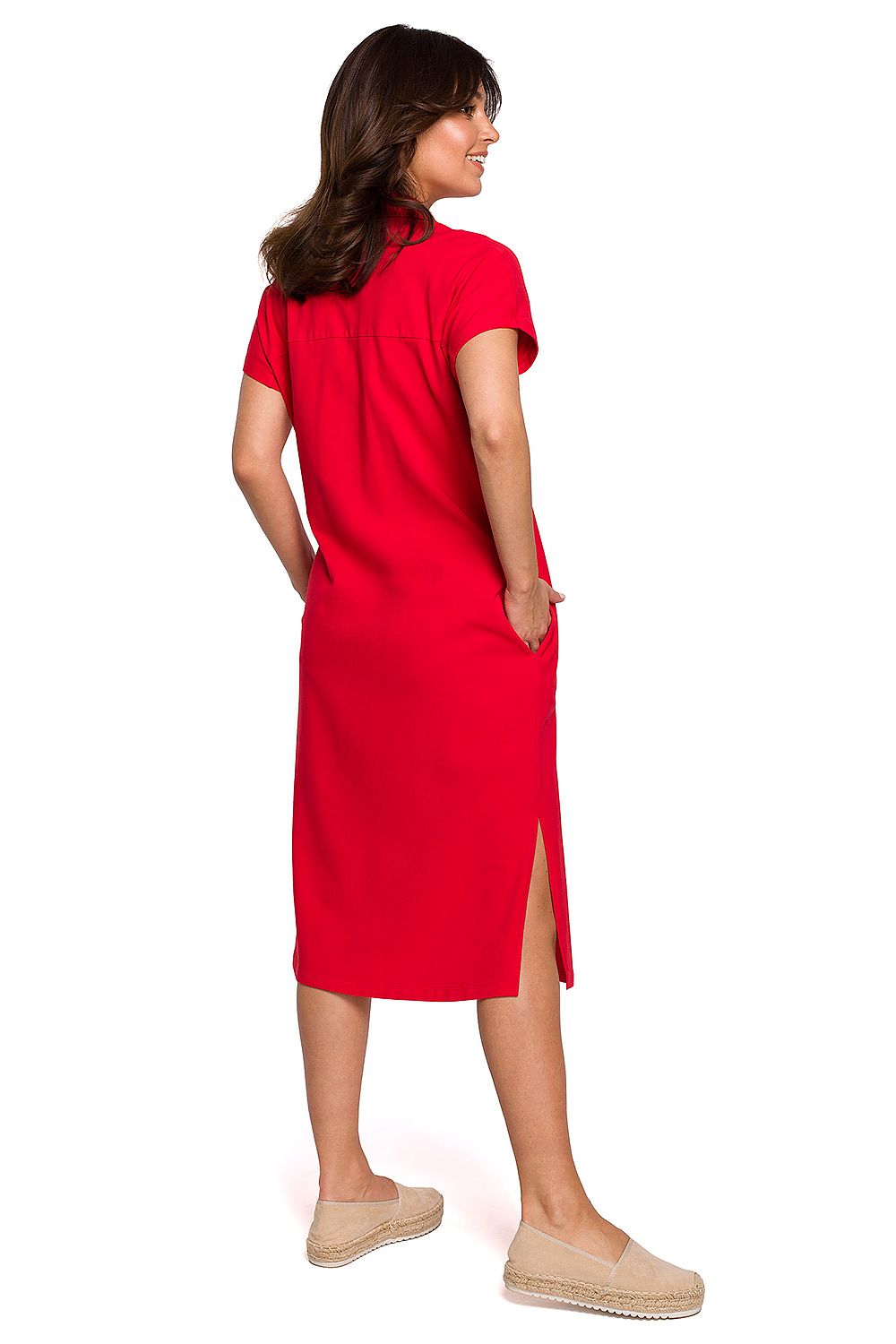 Anibe Lifestyle - Ledig skjortklänning i safarisnitt med bröstfickor