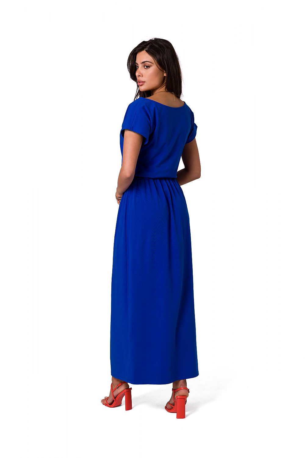 Anibe Lifestyle - Maxiklänning med kort ärm och off-shoulder-ringning