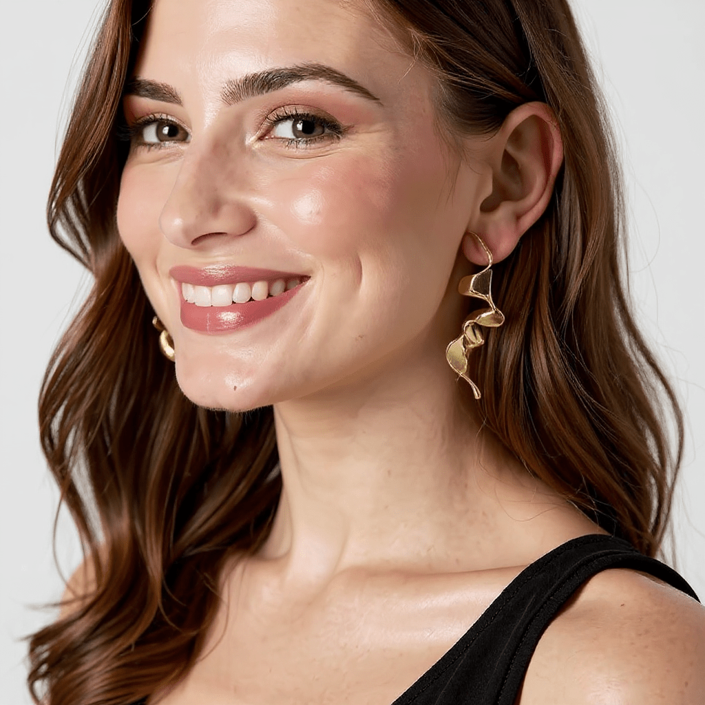 Earrings Karina - Gold Plated Elegant Earrings-2