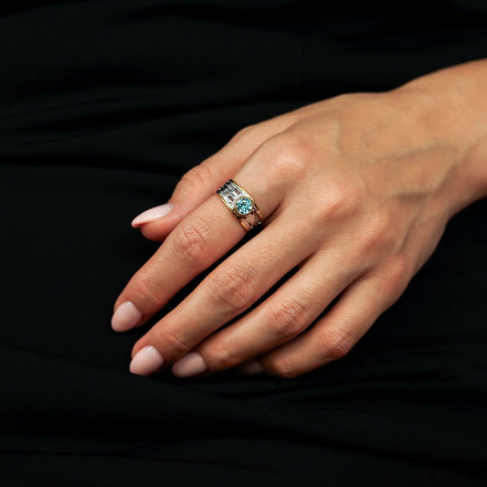 Ring Stella Azzurra - Sterlingsilver himmelsblå Topasring