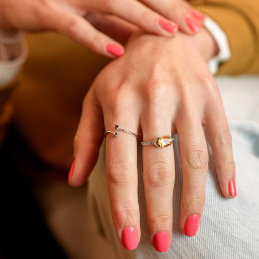 Ring Samarkand - Sterlingsilverzirkonia och citrinring-1