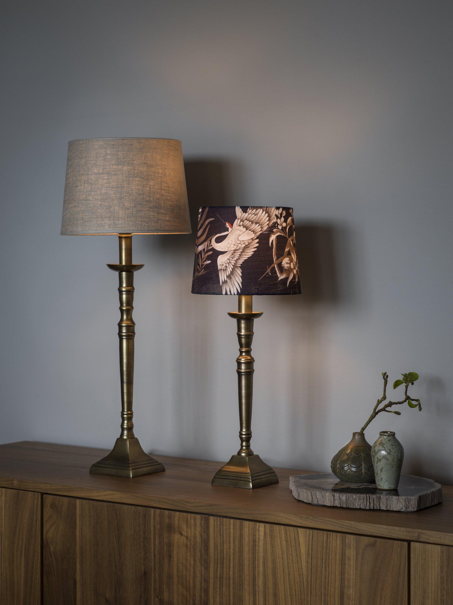 Salong Lampfot Antikmässing 53cm