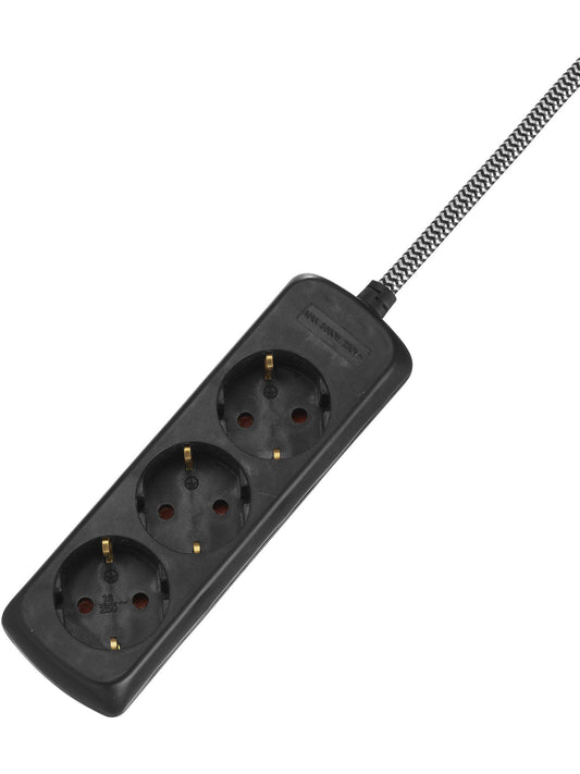 Anibe Lifestyle - Grenuttag med USB och 3 uttag Svart