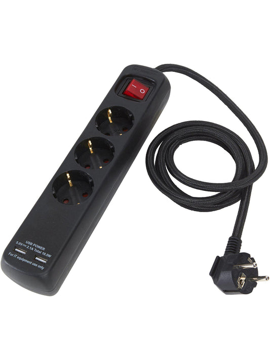 Anibe Lifestyle - Grenuttag med USB 3 uttag Svart