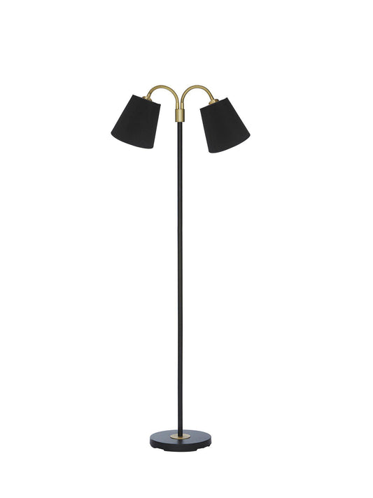 Anibe Lifestyle - Amy - Golvlampa Flex 2 Svart med Cia Franza skärm Svart 150cm