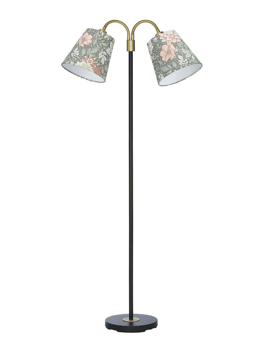 Anibe Lifestyle - Amy - Golvlampa Flex 2 Svart med Dahlia skärm Grön 150cm