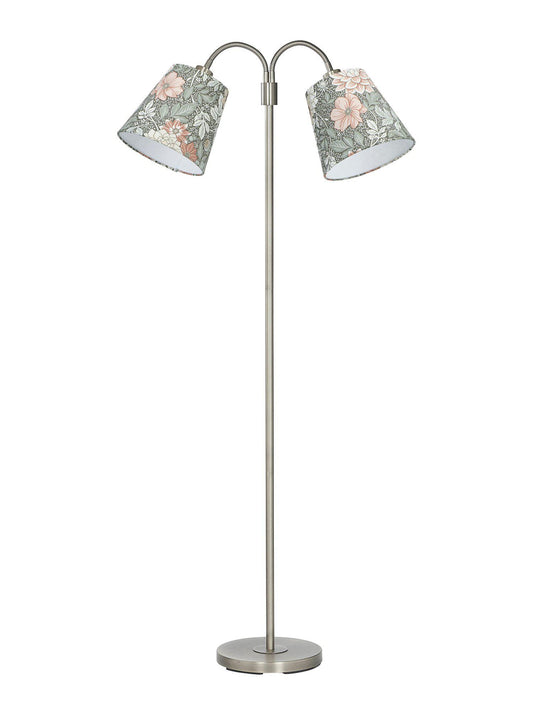 Anibe Lifestyle - Amy - Golvlampa Flex 2 Krom med Dahlia skärm Grön 150cm