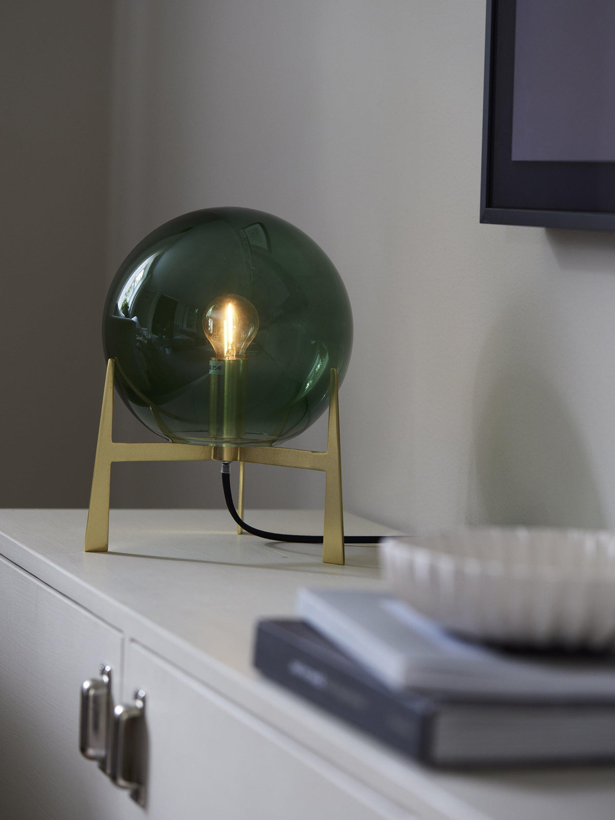 Anibe Lifestyle - Milla Bordslampa Guld Grön 28cm