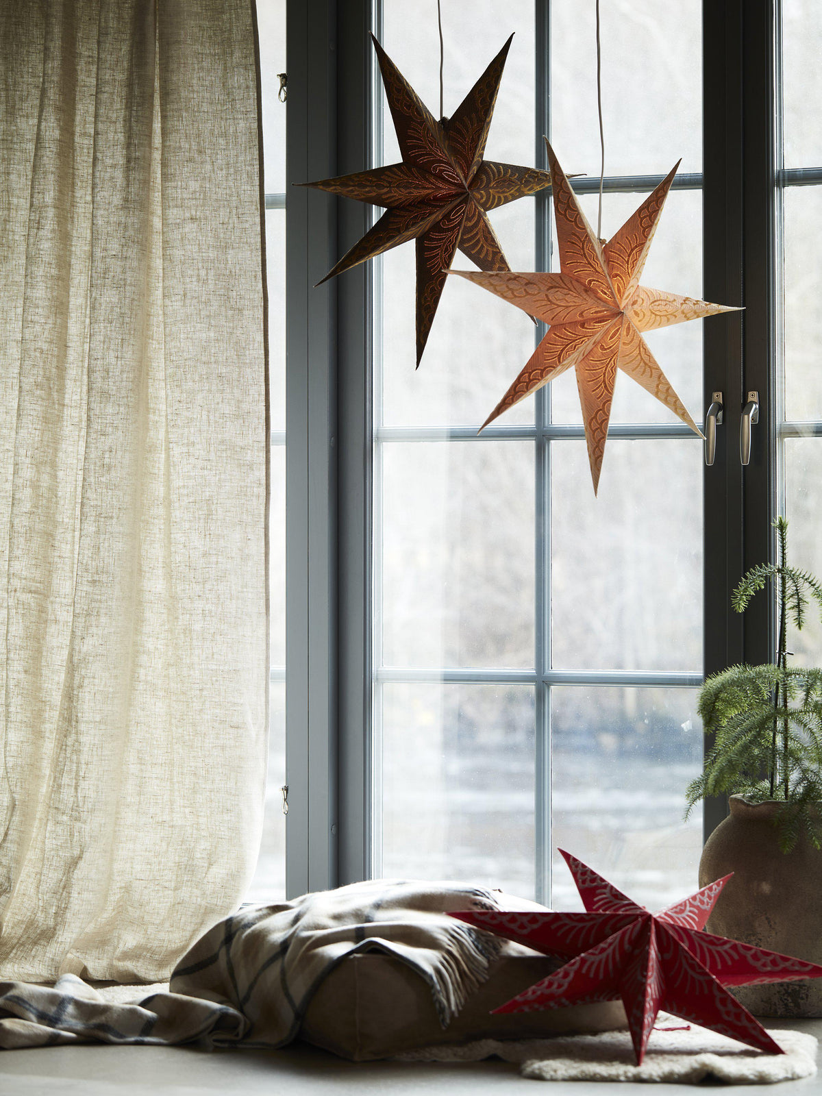 Anibe Lifestyle - Celeste - Julstjärna Brun/Guld 60cm