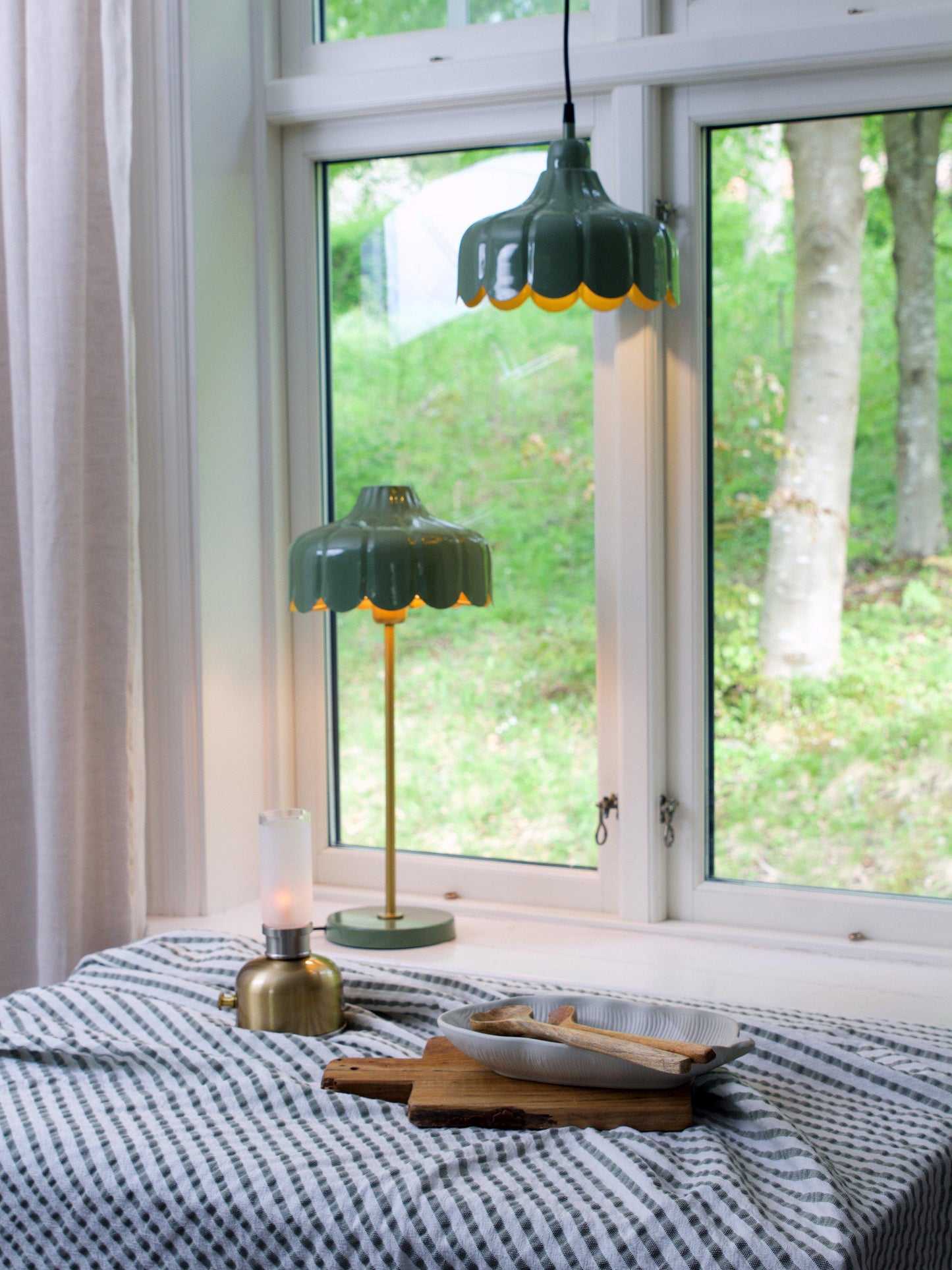 Wells Tak/Fönsterlampa Mossa/Guld IP20 24cm