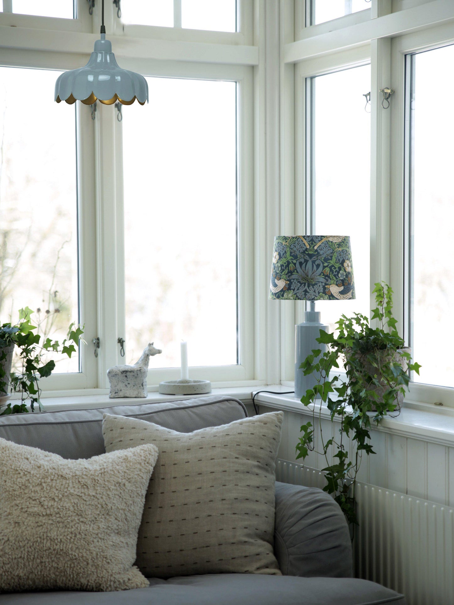 Wells Tak/Fönsterlampa Denim/Guld IP20 24cm