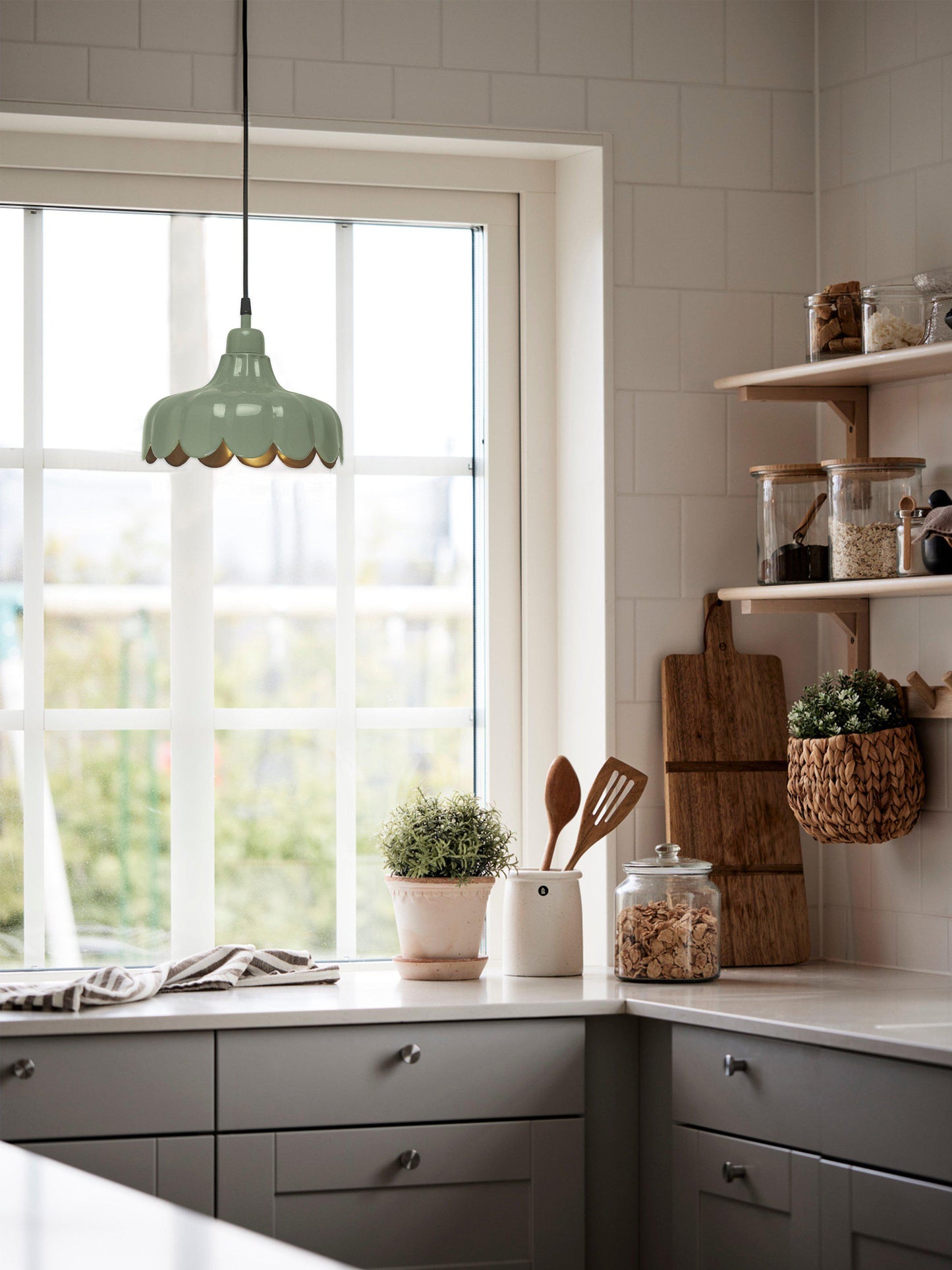 Wells Tak/Fönsterlampa Mossa/Guld IP20 24cm