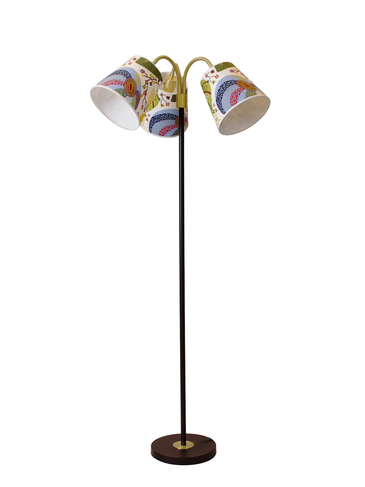 Anibe Lifestyle - Amy - Golvlampa Flex 3 Svart/Mässing med Cia Frank skärm 150cm