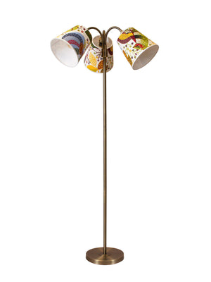 Anibe Lifestyle - Amy - Golvlampa Flex 3 Antikmässing med Cia Frank skärm 150cm