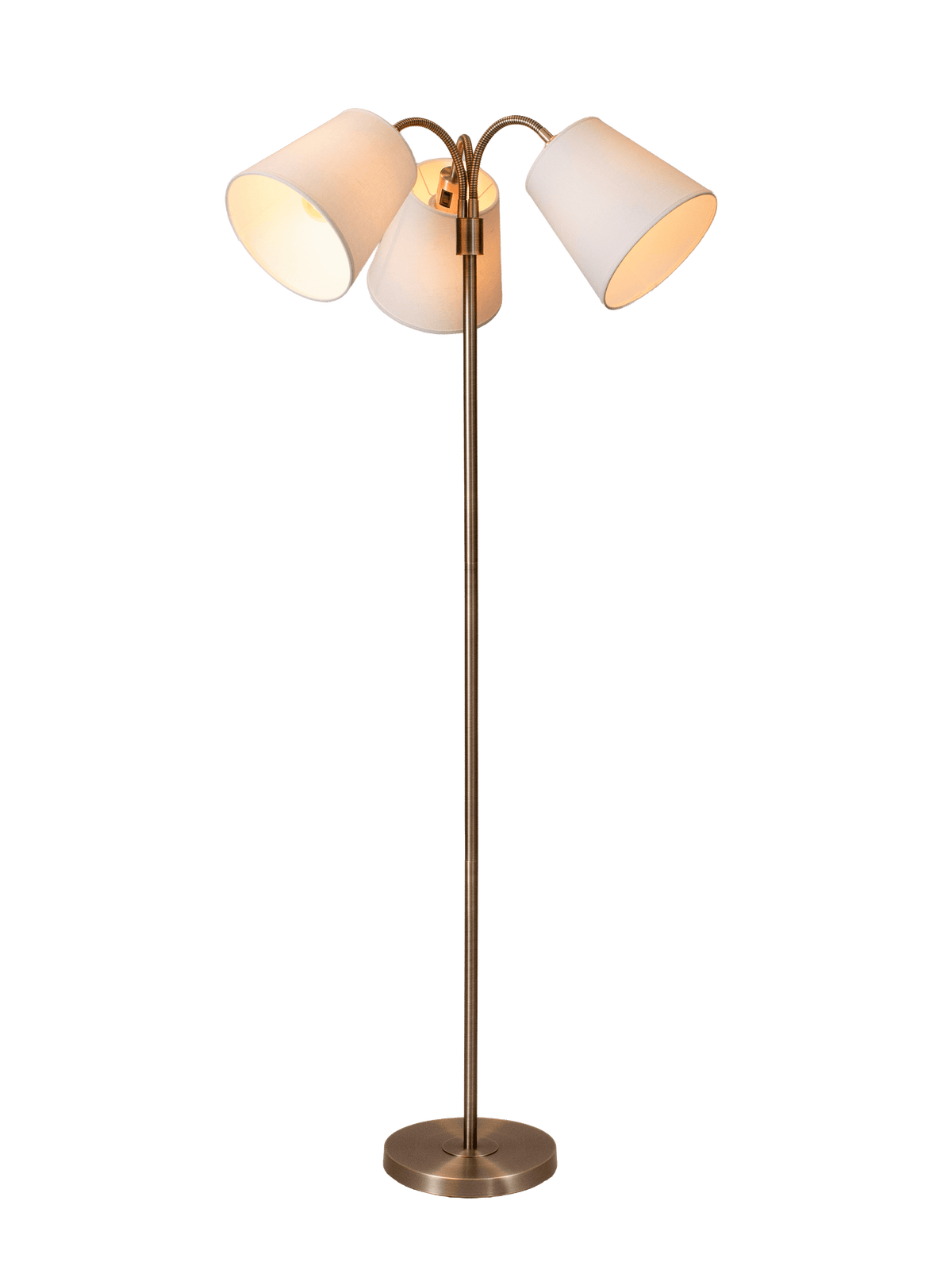Anibe Lifestyle - Amy - Golvlampa Flex 3 Antikmässing med Cia Lin skärm 150cm