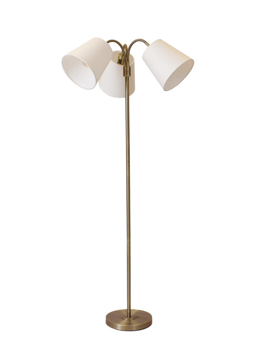 Anibe Lifestyle - Amy - Golvlampa Flex 3 Antikmässing med Cia Lin skärm 150cm
