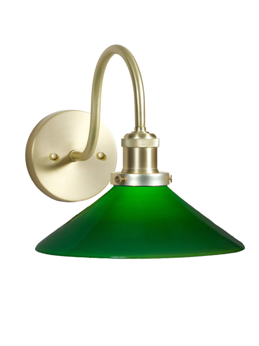 August Vägglampa Mässing Grön IP23 25cm