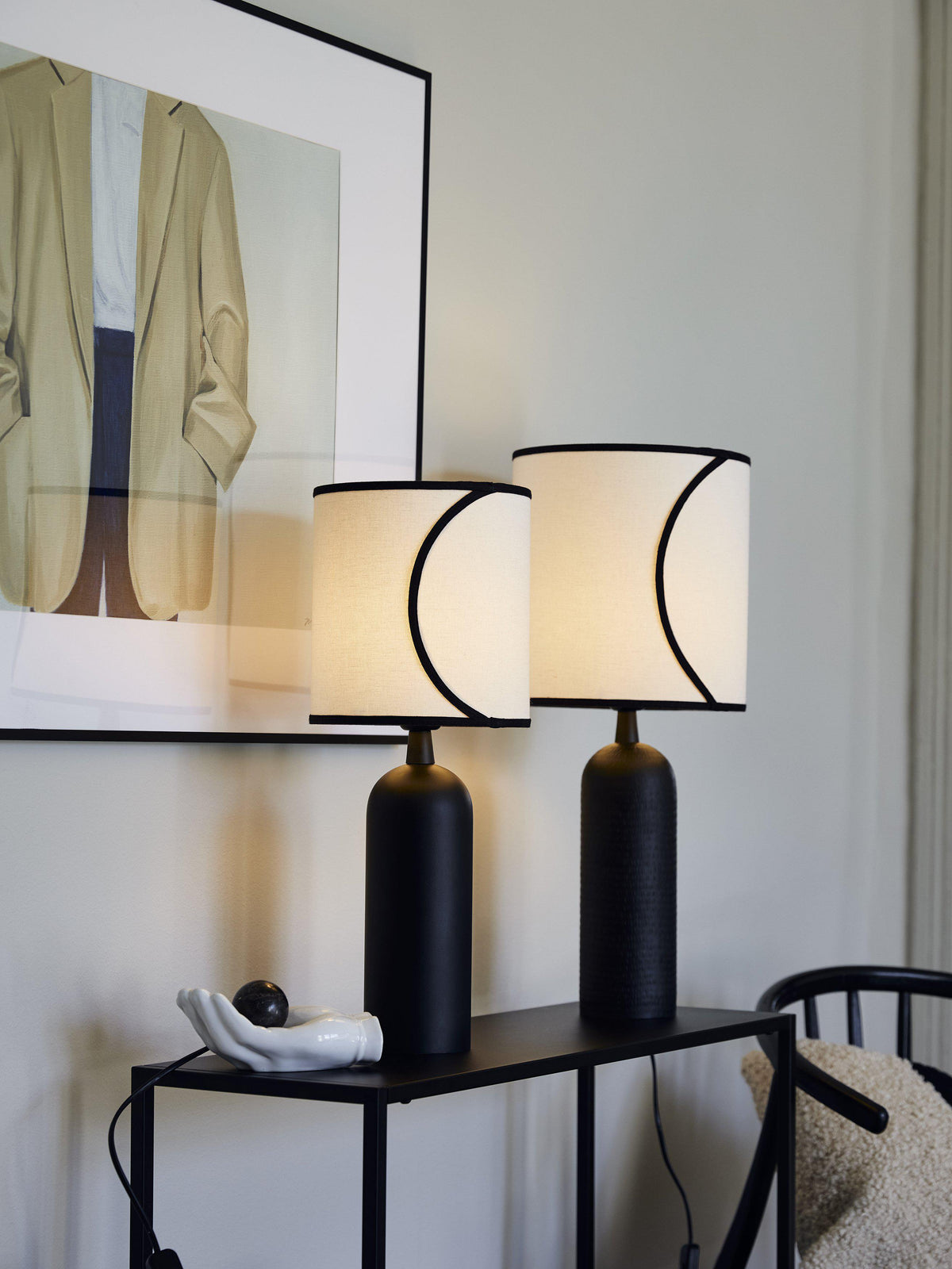 Anibe Lifestyle - Riley Bordslampa Svart Celyn Ava Offwhite 45cm