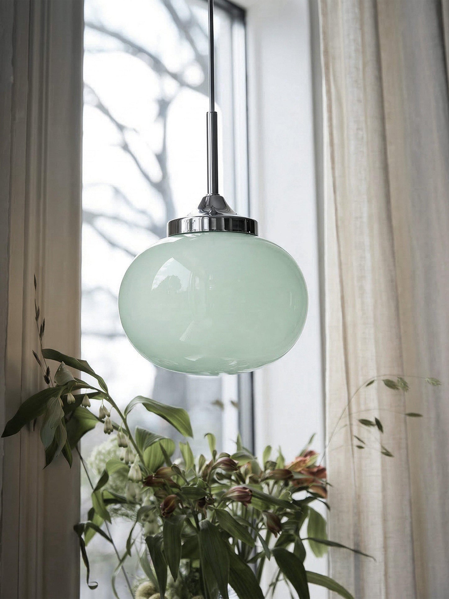 Elsy Fönsterlampa Salvia/Krom IP20 18cm