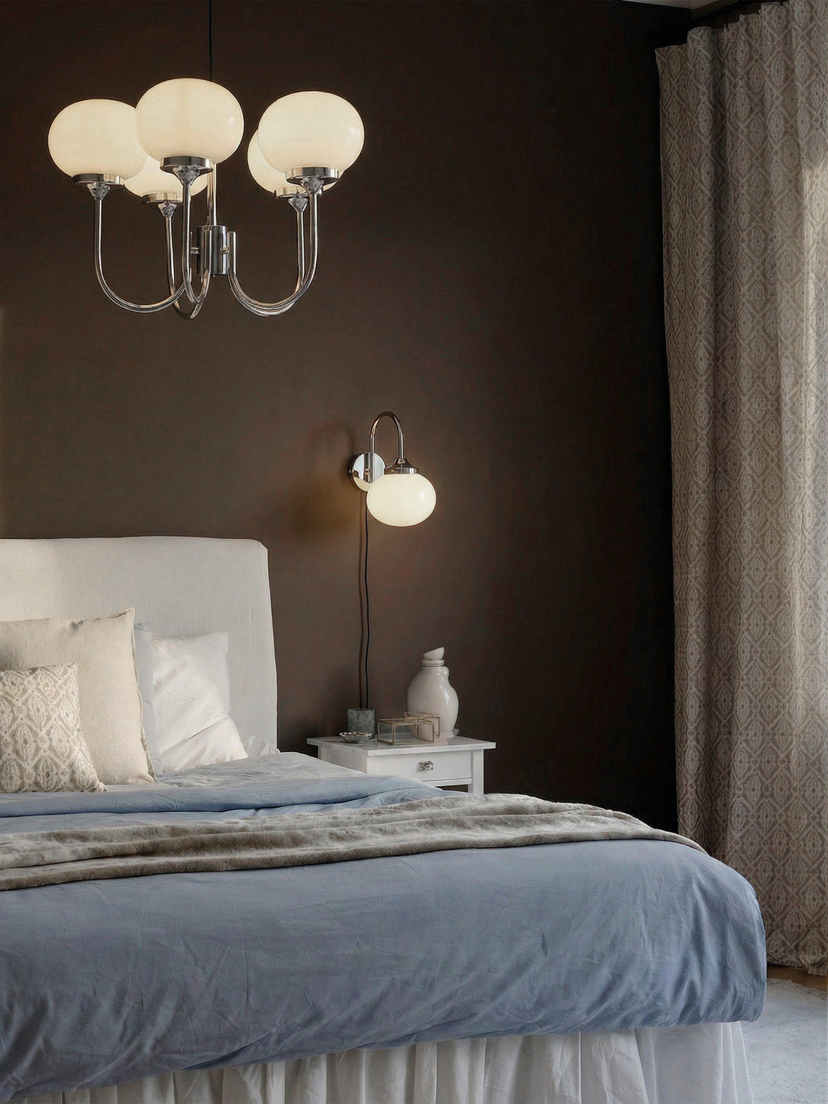 Anibe Lifestyle - Elsy Vägglampa Vit/Krom IP20 26cm