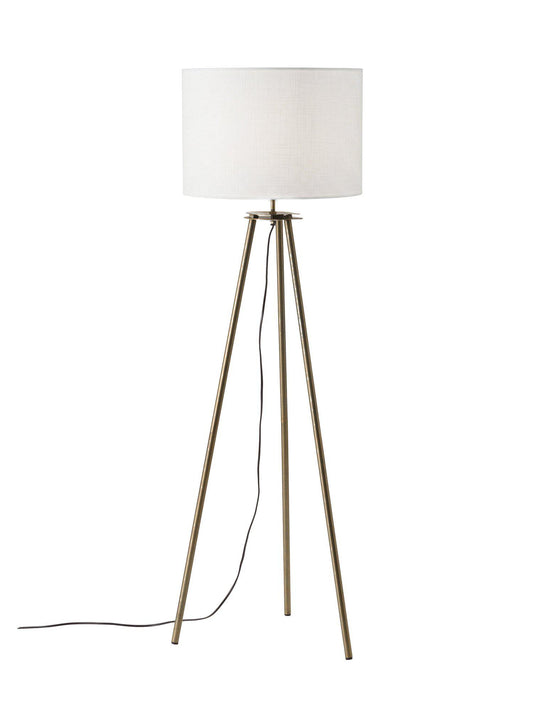 Anibe Lifestyle - Base Golvlampa Tripod Antikmässing Vit IP20 123cm