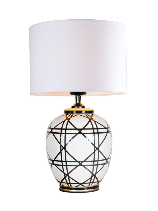 Anibe Lifestyle - New York Bordslampa Svartvit 46cm