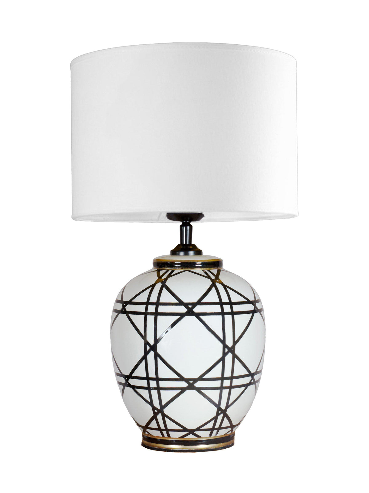 Anibe Lifestyle - New York Bordslampa Svartvit 46cm