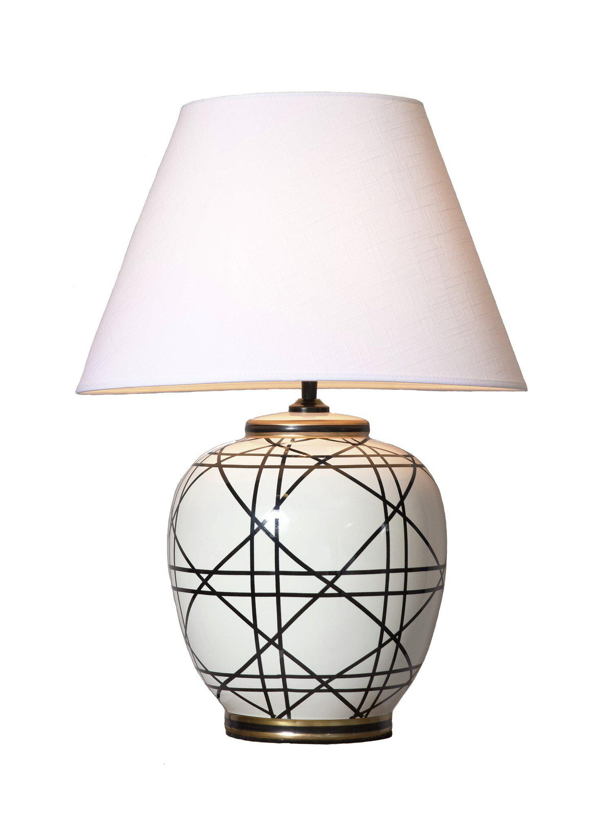 Anibe Lifestyle - New York Bordslampa Svartvit Ljus Skärm 60cm