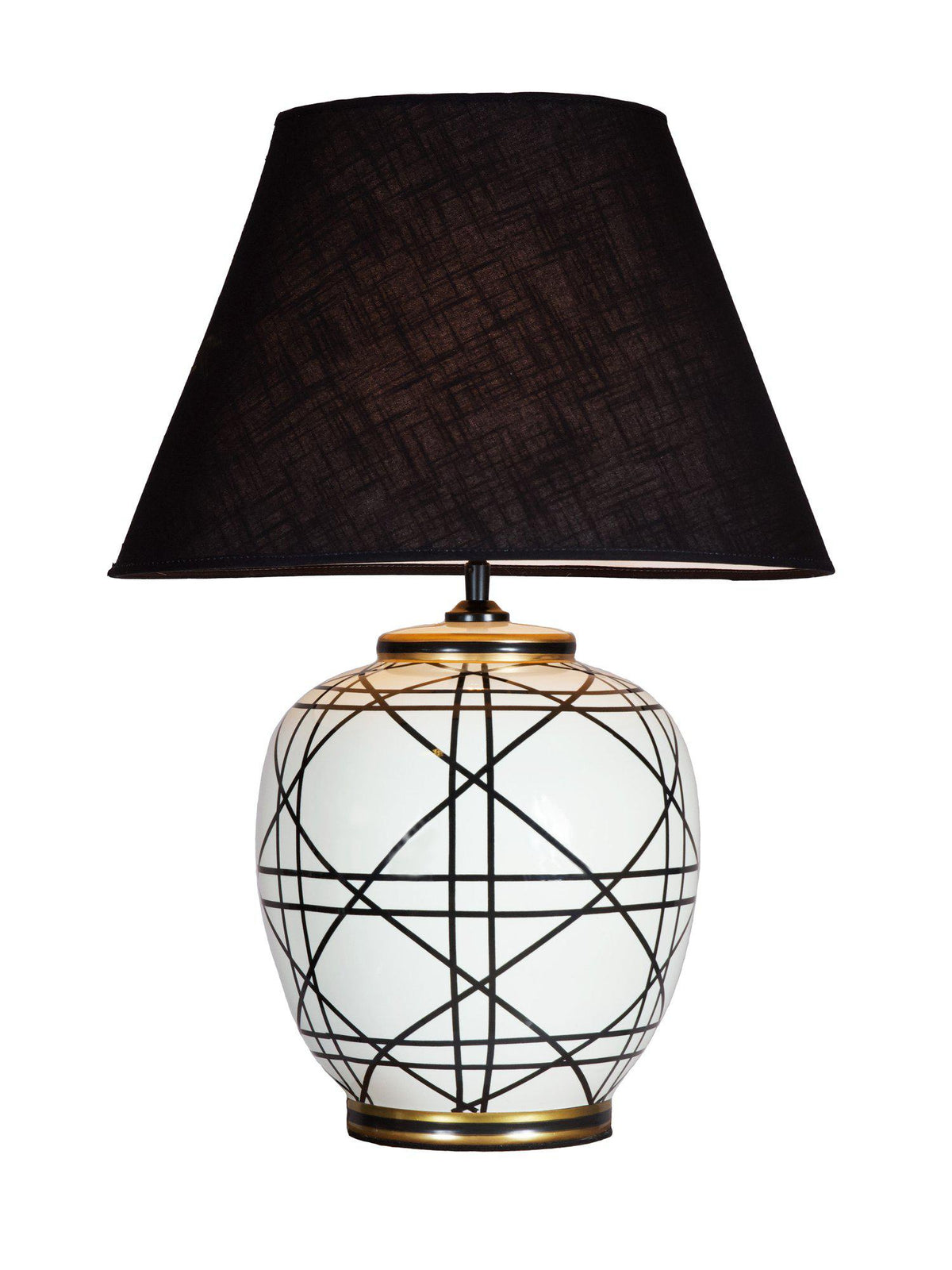 Anibe Lifestyle - New York Bordslampa Svartvit Mörk Skärm 60cm
