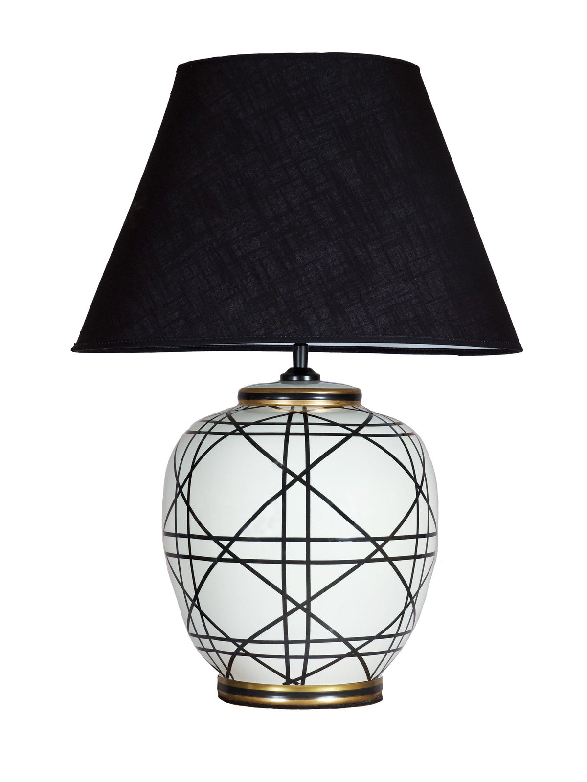 Anibe Lifestyle - New York Bordslampa Svartvit Mörk Skärm 60cm