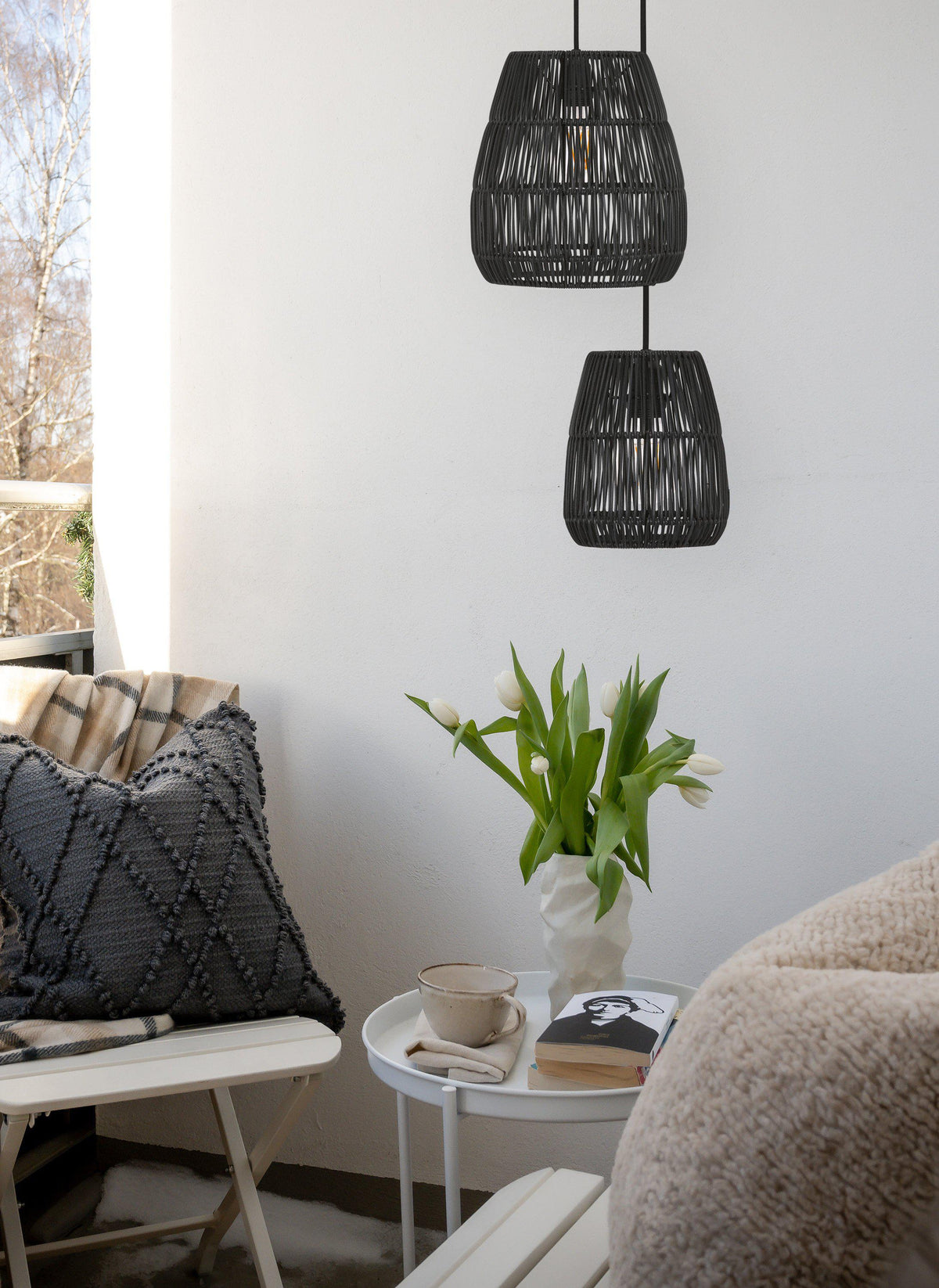 Anibe Lifestyle - Saigon - Taklampa Konstrotting Svart IP44 18cm