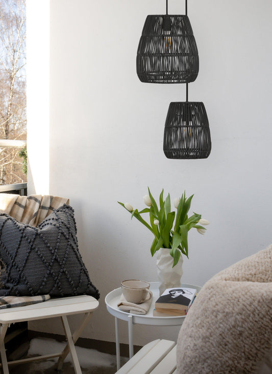 Anibe Lifestyle - Saigon - Taklampa Konstrotting Svart IP44 18cm