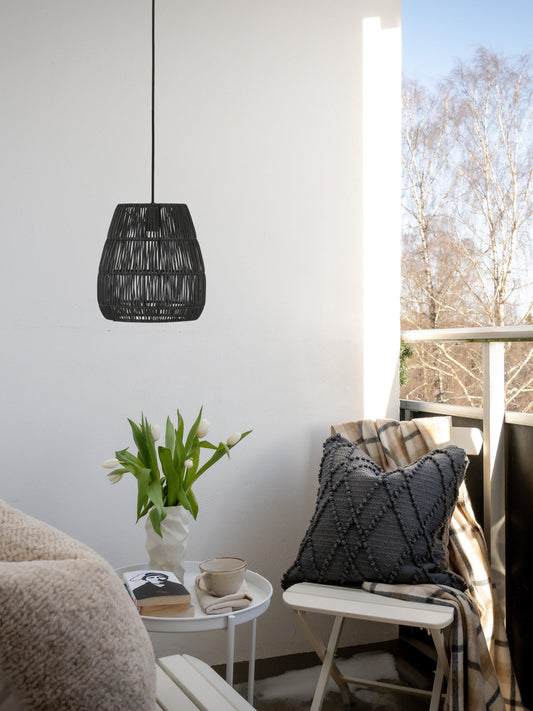 Anibe Lifestyle - Saigon - Taklampa Konstrotting Svart IP44 28cm
