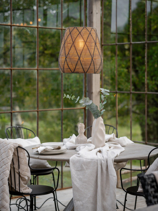 Anibe Lifestyle - Lollo - Taklampa Konstrotting Natur/Svart IP44 38cm
