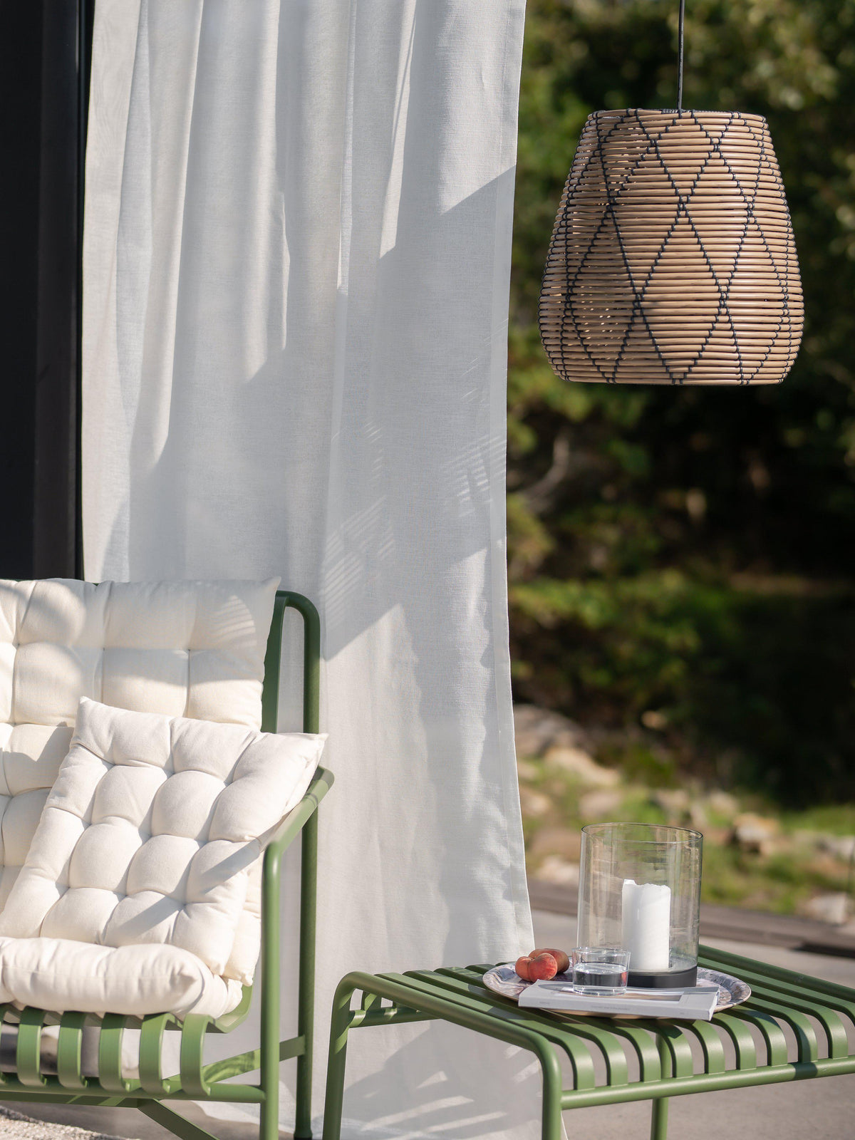 Anibe Lifestyle - Lollo - Taklampa Konstrotting Natur/Svart IP44 38cm