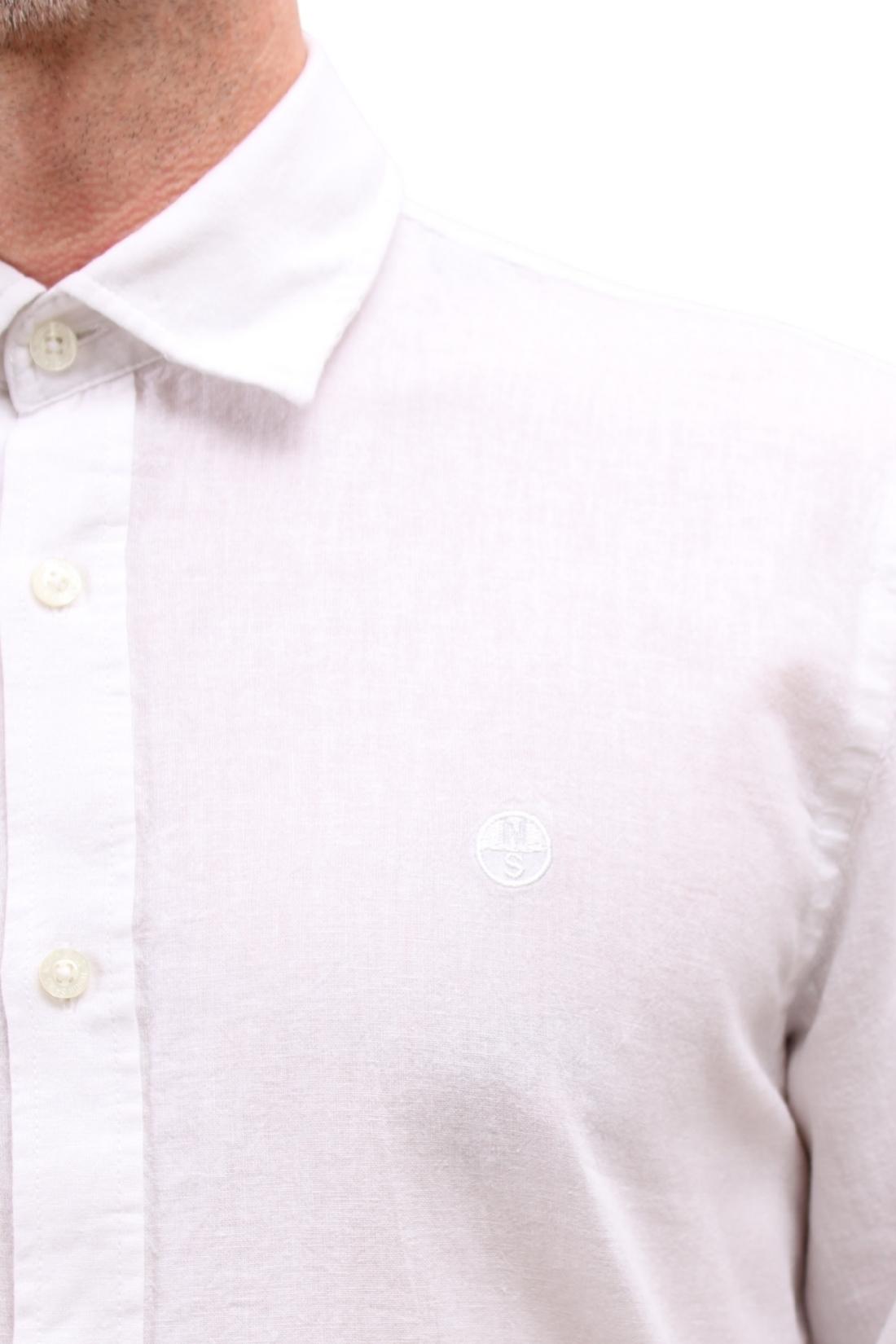 NORTH SAILS - Men's linen blend shirt with logo  - Size 4XL-3