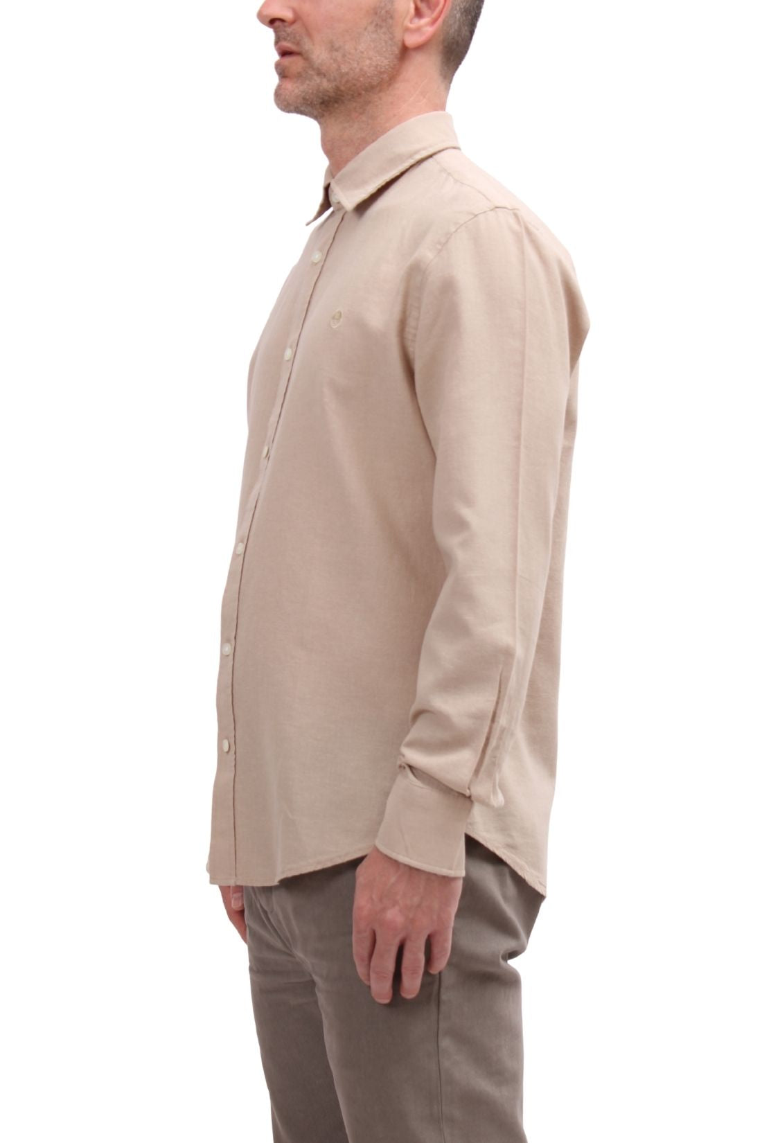NORTH SAILS - Men's linen blend shirt with logo  - Size 4XL-5
