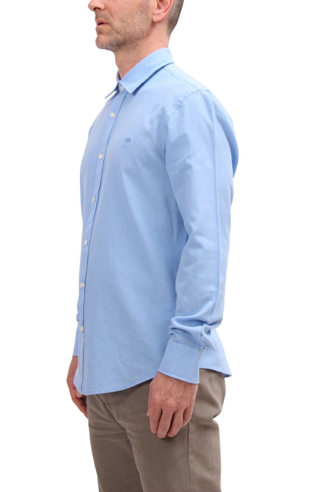NORTH SAILS - Men's linen blend shirt with logo  - Size 4XL-9