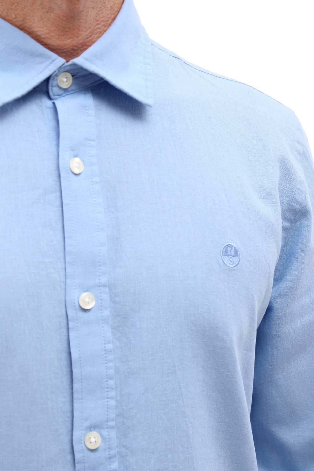 NORTH SAILS - Men's linen blend shirt with logo  - Size 4XL-11