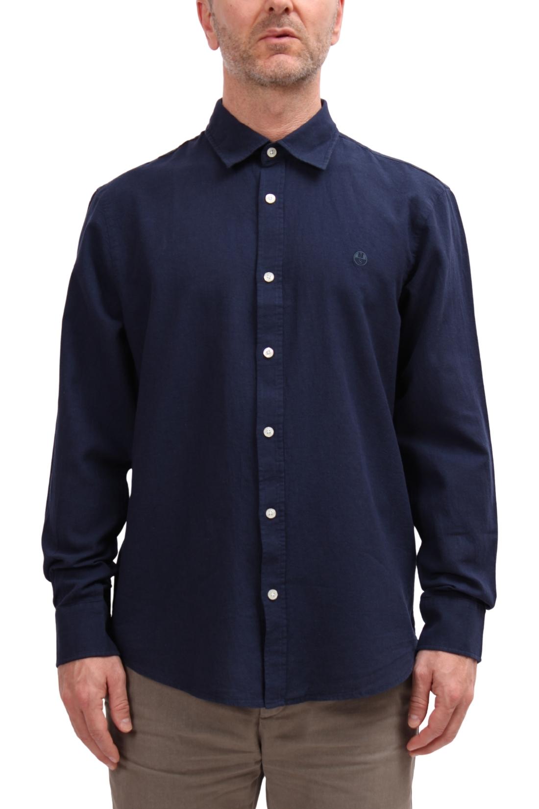 NORTH SAILS - Men's linen blend shirt with logo  - Size 4XL-12